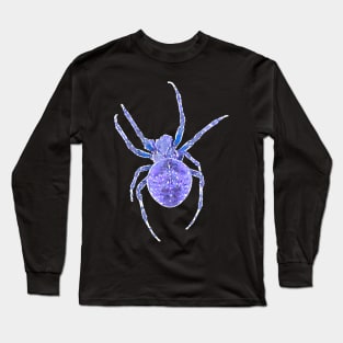 Blue Spider Orb-Weaver Watercolor Style Long Sleeve T-Shirt